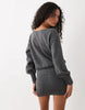 Cotton On Knit Tunic Long Sleeve Off Shoulder Dress In Charcoal Marle