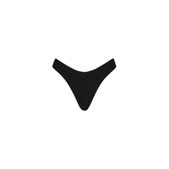 Wide Bind High Leg Thong Bikini Bottom - Twilight Black
