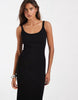 Rib Midi Dress In Black