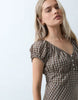 Gap Short Sleeve V-Neck Maxi Dress In Plaid