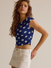 Nola Off-Shoulder Dot Top