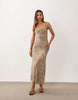 Mango Cowl Neck Midi Dress In Zebra Print