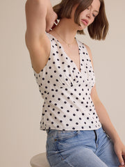 Brianna Dot Satin Tank