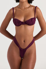 prune ruched bikini top