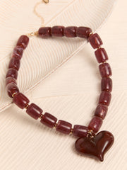 Statement Resin Bubble Heart Necklace