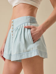 June Button Up Denim Short