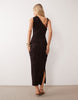Mango Tie Shoulder Sleeveless Midi Dress In Brown