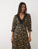 Miss Selfridge Spun Maxi Tea Dress With Lace Trim In Dark Floral