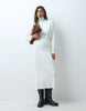 Supersoft Drape Batwing Midi Dress In Ivory