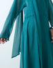 Chiffon Smock Dress With Tie Neck In Teal