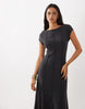 Supersoft Exposed Seam Midi Dress In Charcoal