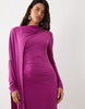Daska One Shoulder Cape Maxi Dress In Purple