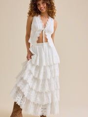 Dara Crochet Midi Skirt