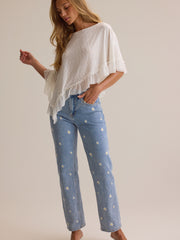Sloane Asymmetrical Ruffle Poncho