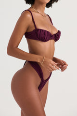 prune ruched bikini top