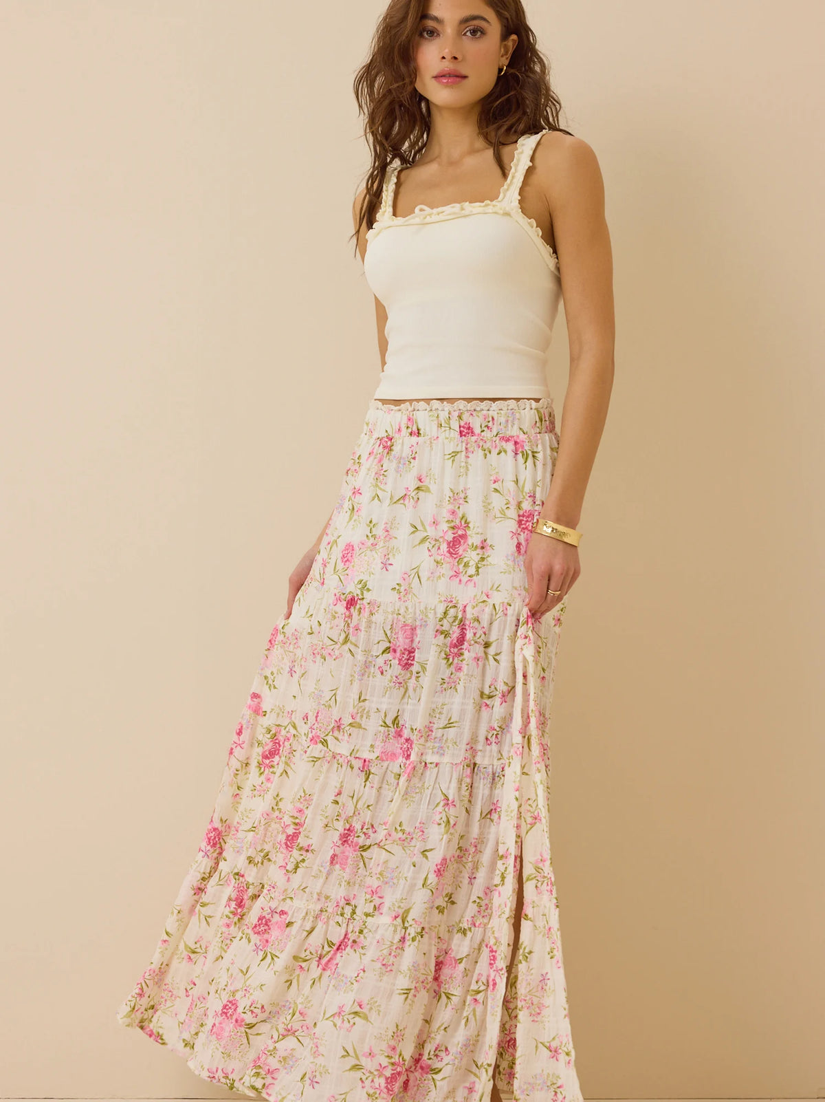 Kelsey Tiered Floral Maxi Skirt