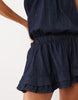 Miss Selfridge Chambray Denim Bandeau Dress In Blue Wash