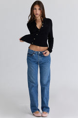 black cashmere + wool cardigan