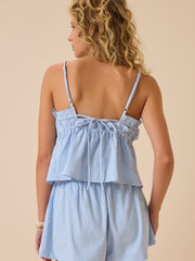 Chloe Striped Tie Front Tank