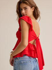 Cressida Flutter Sleeve Babydoll Top