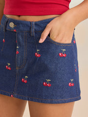 Alaina Embroidered Mini Skirt