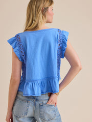 Kiki Short Sleeve Crochet Shirt