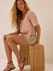 Scarlett V-Neck Striped Top