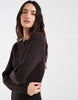 Vero Moda Long Sleeve Boat Neck Knitted Mini Dress In Chocolate Brown