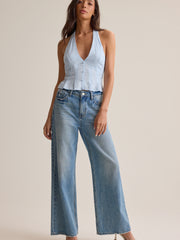 Mirabella Dot Halter Button Up Tank
