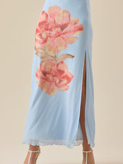 Emelia Floral Mesh Midi Skirt