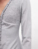Daisy Street Ruffle Rara Skirt Mini Dress In Grey Stripe
