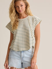 Cressida Stripe Rib Raglan Top