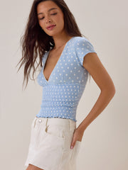 Jolie Smocked Cap Sleeve Tee