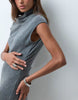 Supersoft Asym Draped Mini Dress In Charcoal