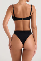black high waist bikini bottom