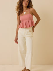 Cassia Gingham Babydoll Tank