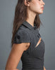 Stradivarius Tailored Mini Dress With Buttons In Dark Grey