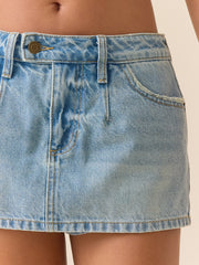 Taytum Low Rise Denim Mini Skort