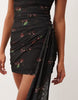 High Neck Cherry Printed Mini Dress
