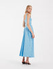 Polka Dot Midi Dress In Blue And Brown