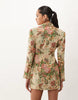 Structured Double Breasted  Blazer Mini Dress In Vintage Floral Tapestry