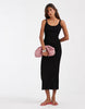 Rib Midi Dress In Black