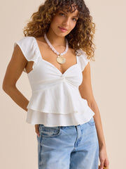 Loretta Twist Front Babydoll Top