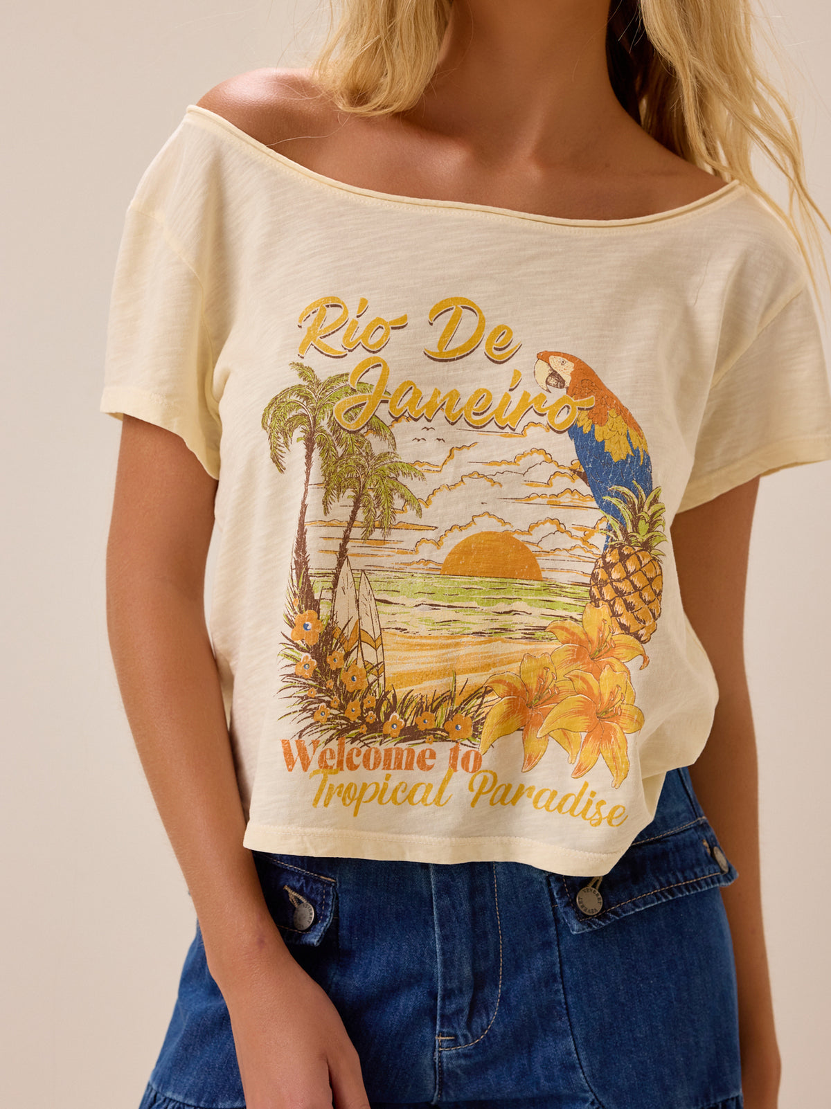 Rio De Janeiro Off Shoulder Tee