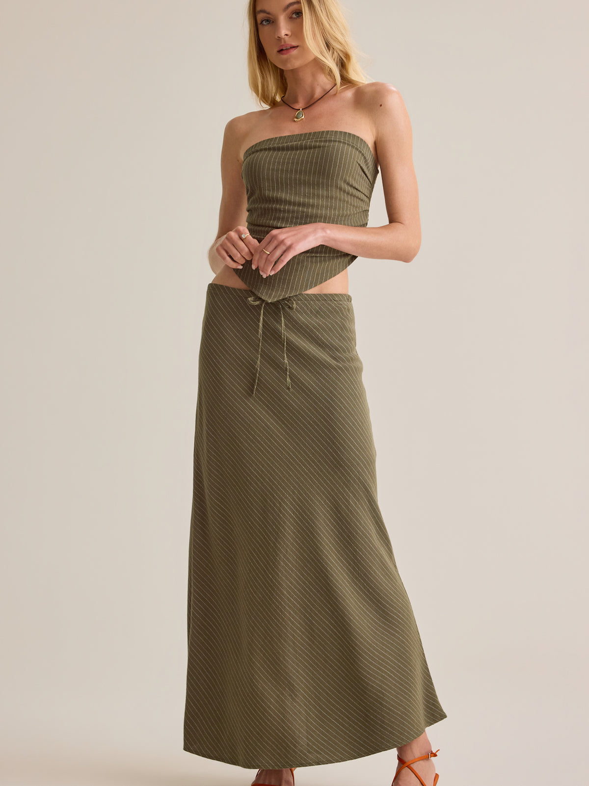 Merit Linen Stripe Tube Top