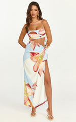 Robyn Midi Dress - Square Neck Side Ruched Cut Out Dress in Cornflower Blue