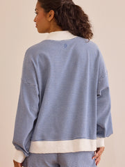 Step Out Striped Mock Neck