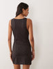 Mango Sleeveless Mini Dress In Brown