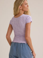 Blaire Short Sleeve Seamless Floral Tee