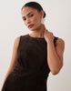 Nobody'S Child Petite Vicky Cotton Cord Sleeveless Pinafore Mini Dress In Brown